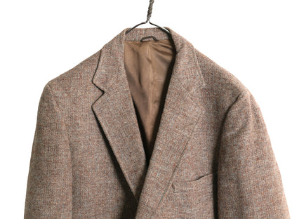 80s USA製 ハリスツイード テーラード ジャケット メンズ M 程/ 旧タグ ヴィンテージ ブレザー ツイード ウール トラッド シンプル 2ボタン