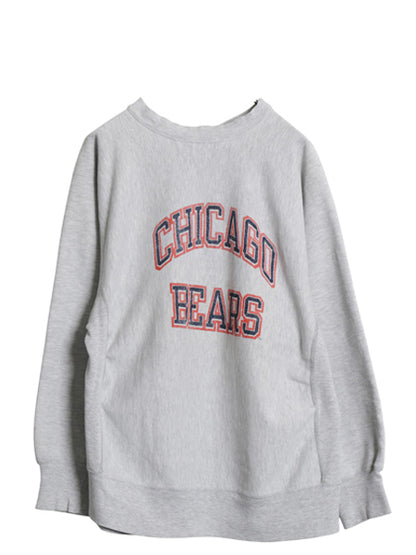 80s USA製 ★ チャンピオン リバースウィーブ 2段 プリント スウェット メンズ XL / ヴィンテージ NFL ベアーズ トレーナー 裏起毛 グレー