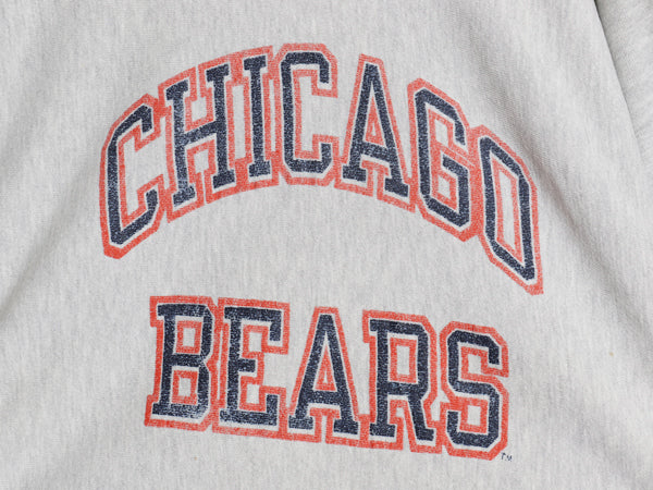 80s USA製 ★ チャンピオン リバースウィーブ 2段 プリント スウェット メンズ XL / ヴィンテージ NFL ベアーズ トレーナー 裏起毛 グレー