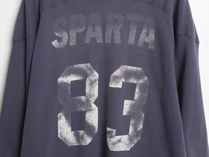 雰囲気系 70s 80s USA製 両面 プリント フットボール Tシャツ メンズ L 古着 ヴィンテージ 七分袖 ロンT シングルステッチ ナンバリング 紺