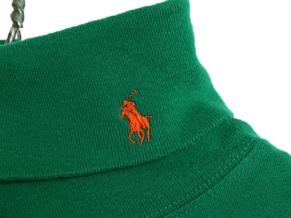 90s ポロ ラルフローレン タートルネック 長袖Tシャツ メンズ XL 古着 オールド ロンT スムース ストレッチ コットン 無地 大きいサイズ 緑