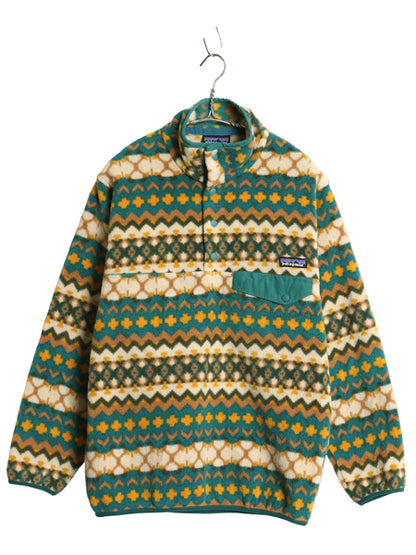 パタゴニア 総柄 シンチラ スナップT メンズ XS 15年製 プルオーバー フリース ジャケット ブルゾン ジャンパー ハイネック マルチカラー 