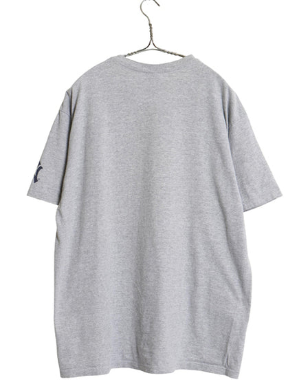 00s ナイキ ヤンキース プリント Tシャツ メンズ L / オールド MLB オフィシャル スウッシュ カットソー 大リーグ 野球 ヘビーウェイト 灰