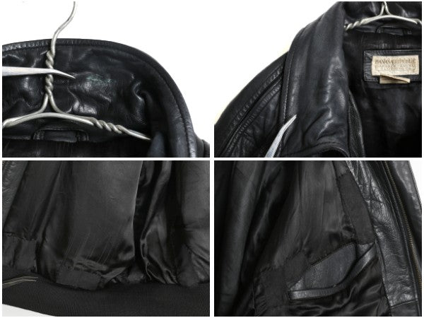 80s ★ バナナリパブリック A-2 タイプ 本革 レザー フライト ジャケット 46 メンズ XL 程 古着 ヴィンテージ 旧タグ 革ジャン ボンバー 黒