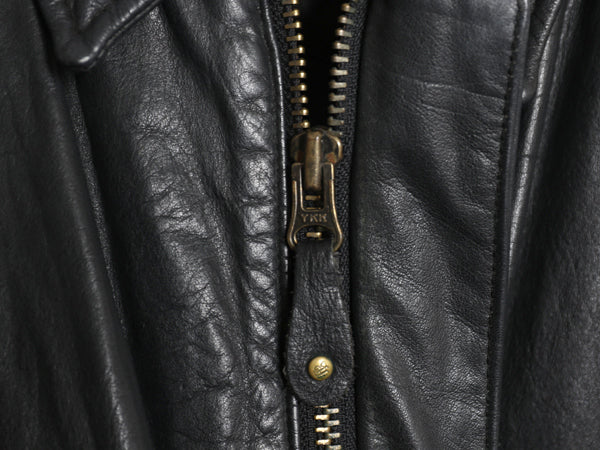 80s ★ バナナリパブリック A-2 タイプ 本革 レザー フライト ジャケット 46 メンズ XL 程 古着 ヴィンテージ 旧タグ 革ジャン ボンバー 黒