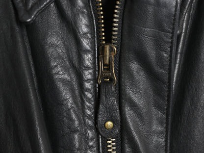 80s ★ バナナリパブリック A-2 タイプ 本革 レザー フライト ジャケット 46 メンズ XL 程 古着 ヴィンテージ 旧タグ 革ジャン ボンバー 黒