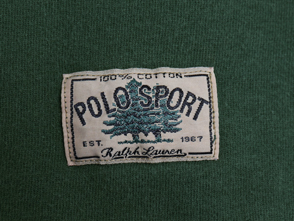 90s ポロ ラルフローレン ヘンリーネック 長袖 Tシャツ メンズ XL / オールド 無地 ロンT ロングスリーブ ヘビーウェイト 大きいサイズ 緑