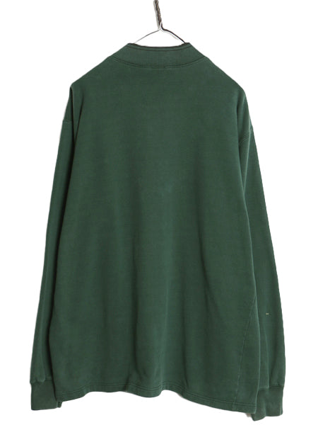 90s ポロ ラルフローレン ヘンリーネック 長袖 Tシャツ メンズ XL / オールド 無地 ロンT ロングスリーブ ヘビーウェイト 大きいサイズ 緑