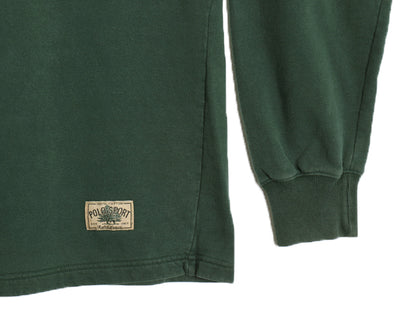 90s ポロ ラルフローレン ヘンリーネック 長袖 Tシャツ メンズ XL / オールド 無地 ロンT ロングスリーブ ヘビーウェイト 大きいサイズ 緑
