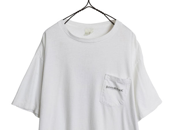 80s USA製 ★ バナナリパブリック ライオン イラスト プリント Tシャツ メンズ L / ヴィンテージ サファリ アニマル アウトドア アート 白