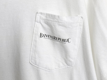 80s USA製 ★ バナナリパブリック ライオン イラスト プリント Tシャツ メンズ L / ヴィンテージ サファリ アニマル アウトドア アート 白
