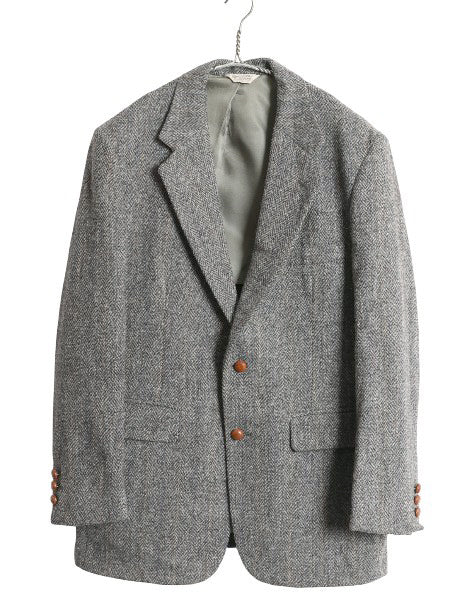 デッドストック 80s USA製 ハリスツイード テーラード ジャケット メンズ M 程/ 新品 ヴィンテージ ブレザー ツイード ウール マルチカラー