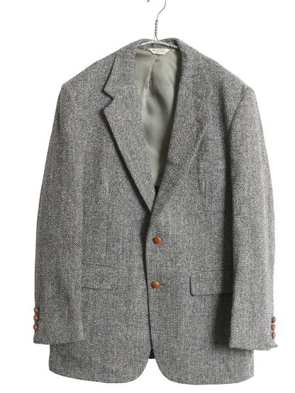 デッドストック 80s USA製 ハリスツイード テーラード ジャケット メンズ M 程/ 新品 ヴィンテージ ブレザー ツイード ウール マルチカラー