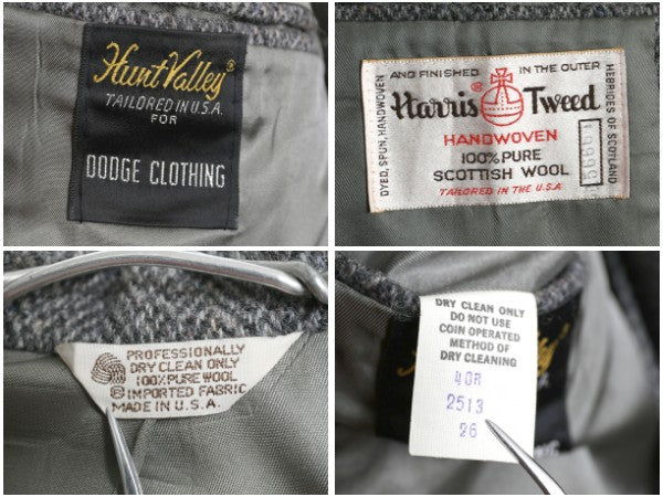 デッドストック 80s USA製 ハリスツイード テーラード ジャケット メンズ M 程/ 新品 ヴィンテージ ブレザー ツイード ウール マルチカラー