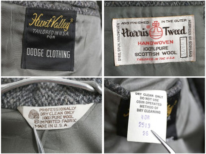 デッドストック 80s USA製 ハリスツイード テーラード ジャケット メンズ M 程/ 新品 ヴィンテージ ブレザー ツイード ウール マルチカラー