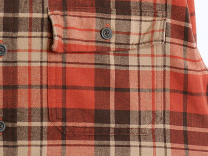 エルエルビーン チェック シャモア クロス 長袖 シャツ メンズ L / ネルシャツ TRADITIONAL FIT ヘビーウェイト ポケット付き マルチカラー