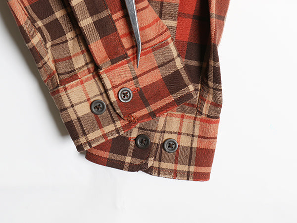 エルエルビーン チェック シャモア クロス 長袖 シャツ メンズ L / ネルシャツ TRADITIONAL FIT ヘビーウェイト ポケット付き マルチカラー