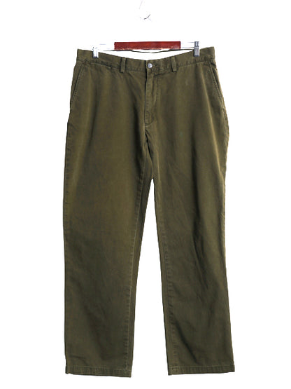 ポロ ラルフローレン コットン チノパンツ メンズ 36 32 スラックス チノパン ストレート ノータック アーミー タイプ ワンポイント カーキ