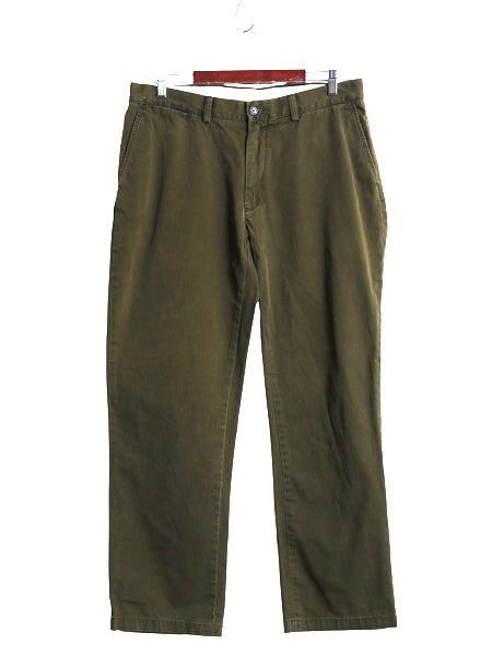 ポロ ラルフローレン コットン チノパンツ メンズ 36 32 スラックス チノパン ストレート ノータック アーミー タイプ ワンポイント カーキ