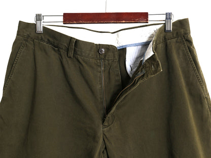 ポロ ラルフローレン コットン チノパンツ メンズ 36 32 スラックス チノパン ストレート ノータック アーミー タイプ ワンポイント カーキ