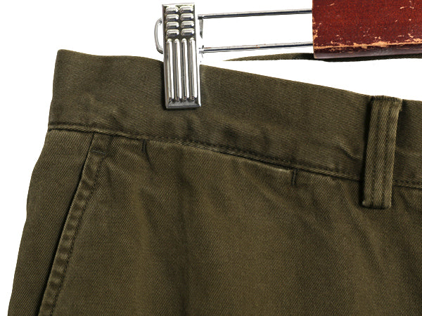 ポロ ラルフローレン コットン チノパンツ メンズ 36 32 スラックス チノパン ストレート ノータック アーミー タイプ ワンポイント カーキ