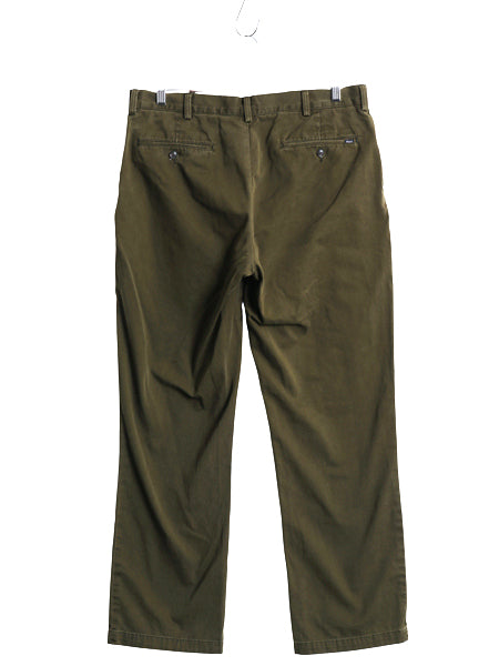 ポロ ラルフローレン コットン チノパンツ メンズ 36 32 スラックス チノパン ストレート ノータック アーミー タイプ ワンポイント カーキ