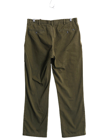 ポロ ラルフローレン コットン チノパンツ メンズ 36 32 スラックス チノパン ストレート ノータック アーミー タイプ ワンポイント カーキ
