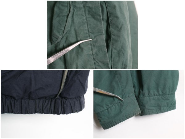 90s ノーティカ ダウン ジャケット メンズ XL 古着 オールド フルジップ コットン 本革 レザー ブルゾン ジャンパー アウター 大きいサイズ
