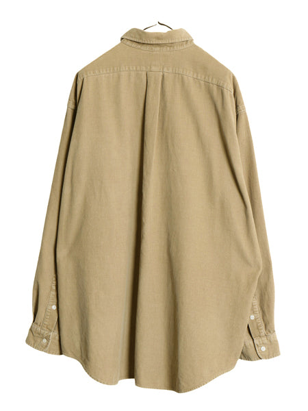 90s BIG SHIRT ラルフローレン 細畝 コーデュロイ 長袖 ボタンダウン シャツ メンズ XL / オールド ポロ ワンポイント ポニー 大きいサイズ