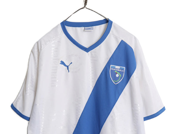 プーマ グアテマラ 代表 サッカー ユニフォーム メンズ L / 古着 正規品 2010 モデル オフィシャル 当時物 Vネック ゲームシャツ Tシャツ