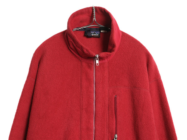 90s パタゴニア シンチラ ジャケット メンズ L 古着 名作 オールド フリース フルジップ ブルゾン ジャンパー アウトドア シンプル レッド