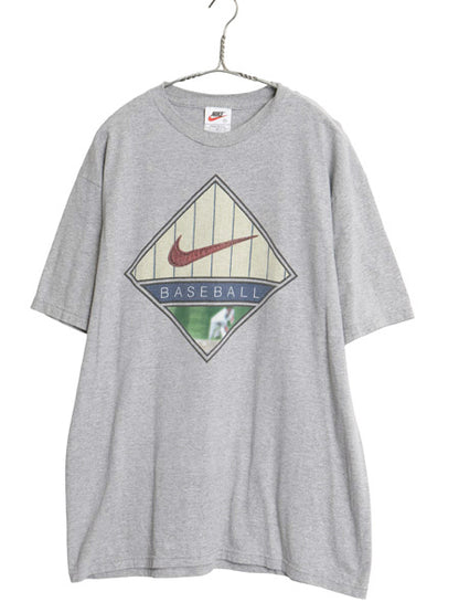90s USA製 ナイキ プリント Tシャツ メンズ M / オールド 当時物 スウッシュ ベースボール アート グラフィック カットソー ヘビーウェイト
