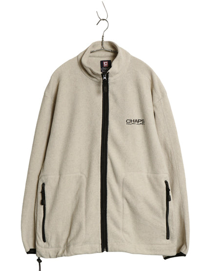 90s チャップス ラルフローレン フルジップ フリース ジャケット メンズ M / オールド ポロ ハイネック ジャンパー ブルゾン ワンポイント