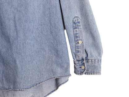 90s THE BIG SHIRT ラルフローレン ボタンダウン 長袖 デニム シャツ メンズ XL 古着 オールド ポロ 長袖シャツ ワンポイント 大きいサイズ