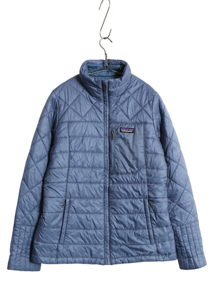 パタゴニア ラダリー ジャケット レディース M / 古着 19年製 アウトドア 中綿 キルティング ナイロン フルジップ ブルゾン ハイネック 青