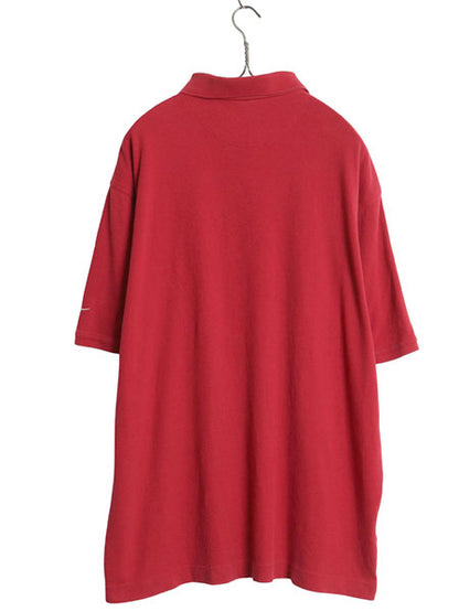 00s ナイキ ゴルフ 半袖 ポロシャツ メンズ XL / オールド 半袖シャツ スウッシュ ワンポイント ドライフィット ボックス 大きいサイズ 赤