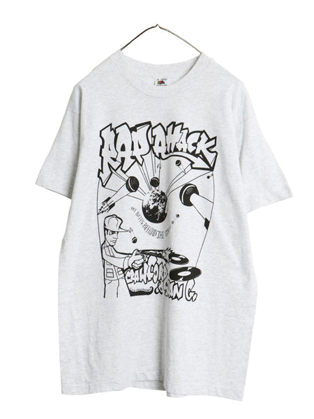 デッドストック 90s USA製 ヒップホップ アート イラスト プリント 半袖 Tシャツ メンズ L オールド ラップ グラフィック シングルステッチ