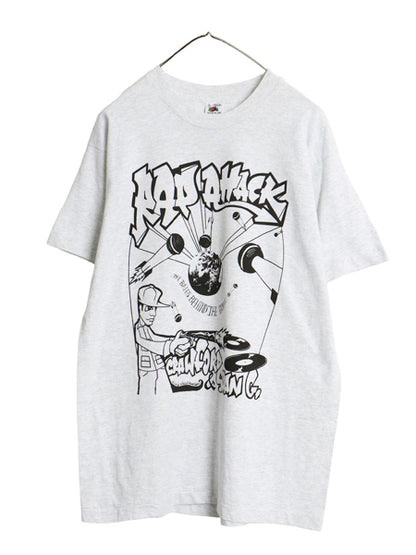 デッドストック 90s USA製 ヒップホップ アート イラスト プリント 半袖 Tシャツ メンズ L オールド ラップ グラフィック シングルステッチ