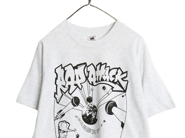 デッドストック 90s USA製 ヒップホップ アート イラスト プリント 半袖 Tシャツ メンズ L オールド ラップ グラフィック シングルステッチ