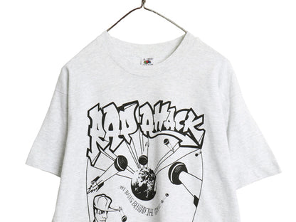 デッドストック 90s USA製 ヒップホップ アート イラスト プリント 半袖 Tシャツ メンズ L オールド ラップ グラフィック シングルステッチ