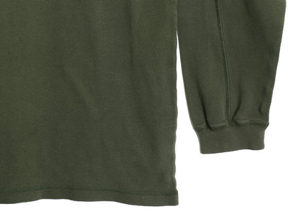 90s オールド ギャップ モックネック 長袖 Tシャツ メンズ М 古着 オールド ロンT フットボール カットソー ヘビーウェイト 無地 グリーン
