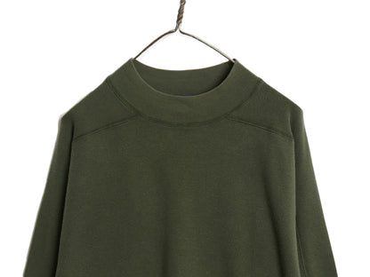 90s オールド ギャップ モックネック 長袖 Tシャツ メンズ М 古着 オールド ロンT フットボール カットソー ヘビーウェイト 無地 グリーン