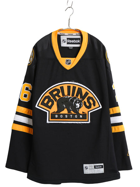 ブルーインズ ホッケー ジャージ メンズ M / NHL オフィシャル リーボック アイスホッケー ユニフォーム ゲームシャツ 長袖シャツ ブラック