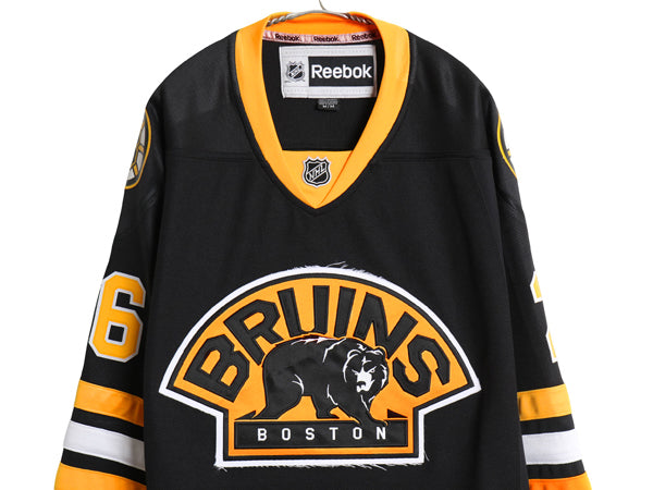 ブルーインズ ホッケー ジャージ メンズ M / NHL オフィシャル リーボック アイスホッケー ユニフォーム ゲームシャツ 長袖シャツ ブラック