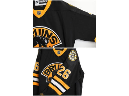 ブルーインズ ホッケー ジャージ メンズ M / NHL オフィシャル リーボック アイスホッケー ユニフォーム ゲームシャツ 長袖シャツ ブラック