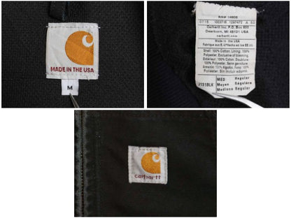 USA製 カーハート アクティブ ジャケット メンズ M ワーク ダック フード パーカー メッシュ ライナー フルジップ ブルゾン 企業 ブラック