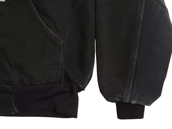 USA製 カーハート アクティブ ジャケット メンズ M ワーク ダック フード パーカー メッシュ ライナー フルジップ ブルゾン 企業 ブラック