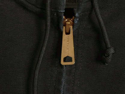 USA製 カーハート アクティブ ジャケット メンズ M ワーク ダック フード パーカー メッシュ ライナー フルジップ ブルゾン 企業 ブラック