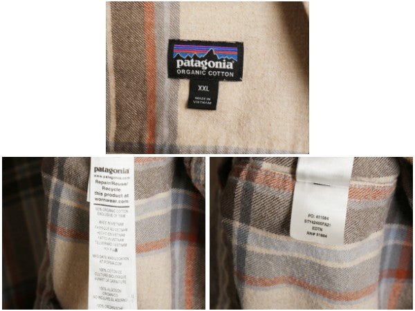 パタゴニア ロングスリーブ フィヨルド フランネル シャツ メンズ XXL 古着 21年製 チェック アウトドア ネルシャツ ボックス 大きいサイズ