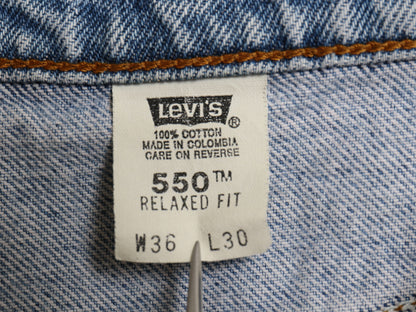 90's リーバイス 550 デニム パンツ メンズ 36 30 / オールド リラックス フィット テーパード ジーンズ ジーパン ヒゲ アタリ クラッシュ